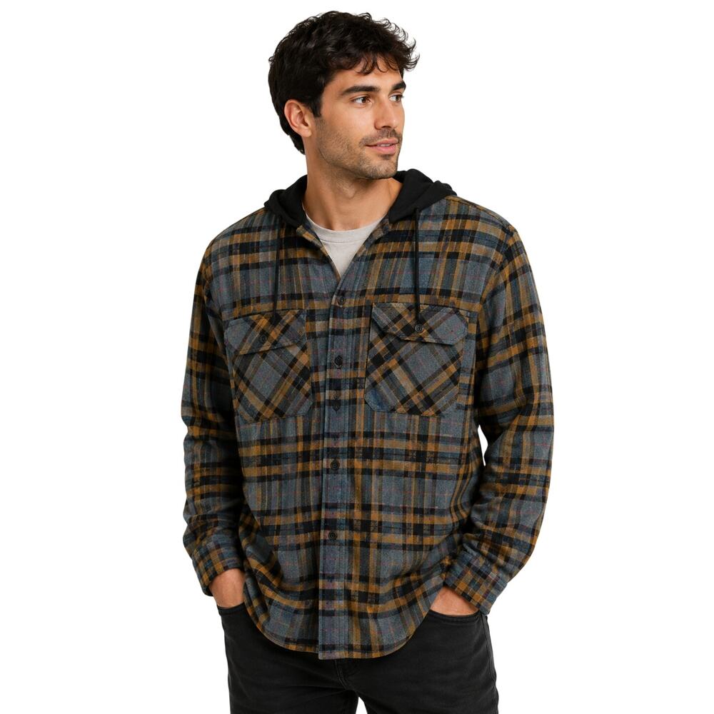 Legendary Outfitters Plaid Hoodie Shacket Multicolor Mens Medium New